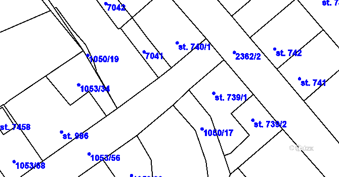 Parcela st. 1053/127 v KÚ Beroun, Katastrální mapa