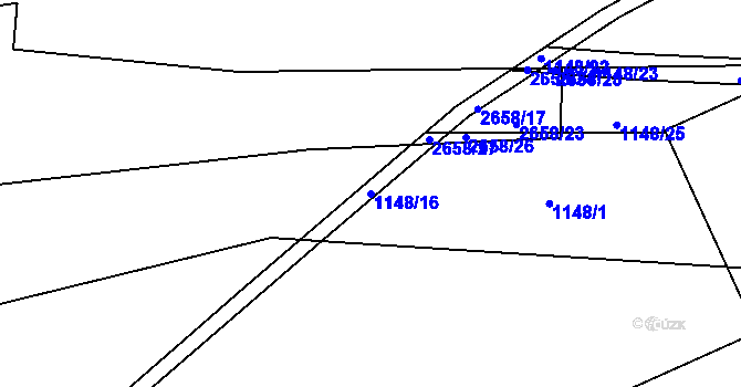 Parcela st. 1148/16 v KÚ Beroun, Katastrální mapa