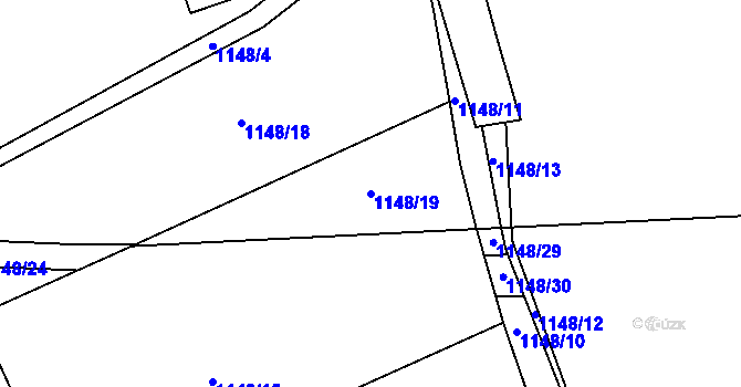 Parcela st. 1148/19 v KÚ Beroun, Katastrální mapa
