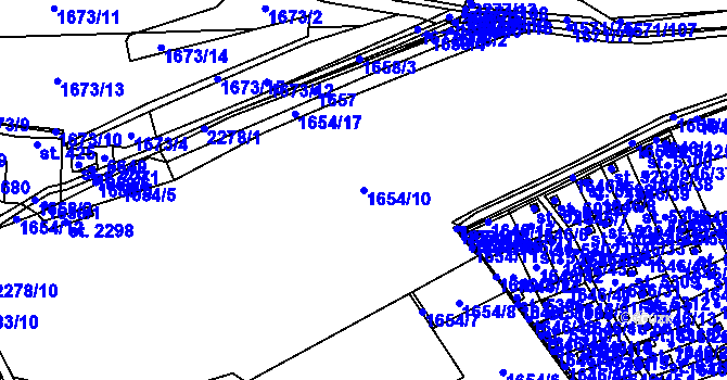 Parcela st. 1654/10 v KÚ Beroun, Katastrální mapa