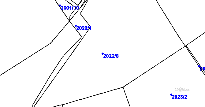 Parcela st. 2022/8 v KÚ Beroun, Katastrální mapa
