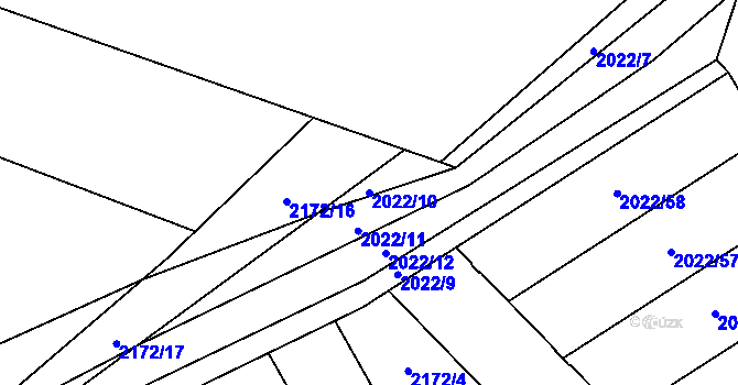 Parcela st. 2022/10 v KÚ Beroun, Katastrální mapa