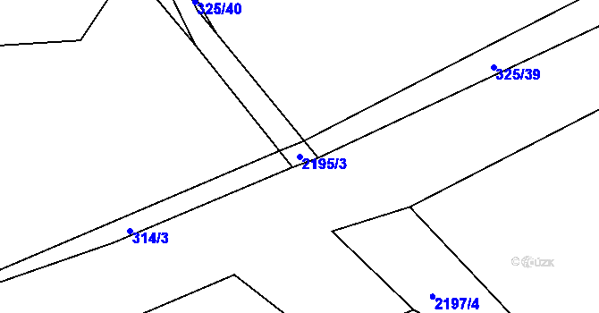 Parcela st. 2195/3 v KÚ Beroun, Katastrální mapa