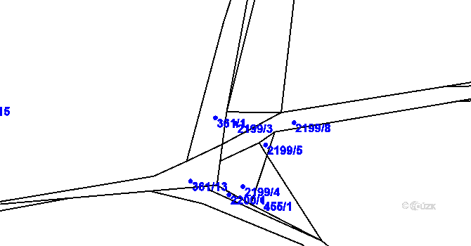 Parcela st. 2199/3 v KÚ Beroun, Katastrální mapa