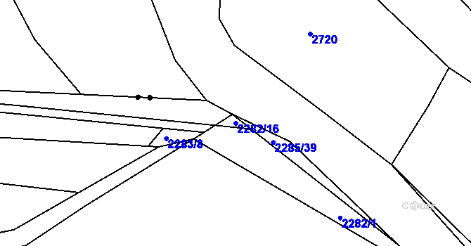 Parcela st. 2282/16 v KÚ Beroun, Katastrální mapa