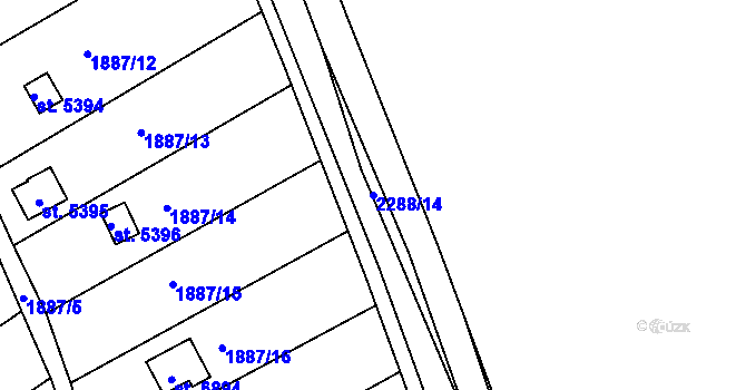 Parcela st. 2288/14 v KÚ Beroun, Katastrální mapa