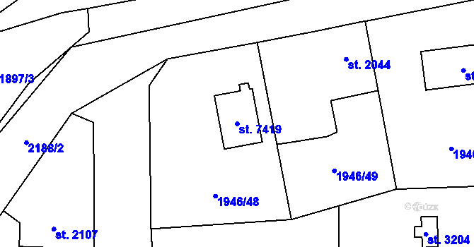 Parcela st. 7419 v KÚ Beroun, Katastrální mapa