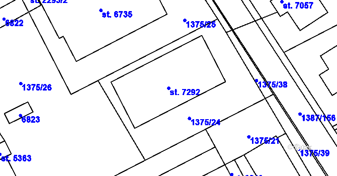 Parcela st. 7292 v KÚ Beroun, Katastrální mapa