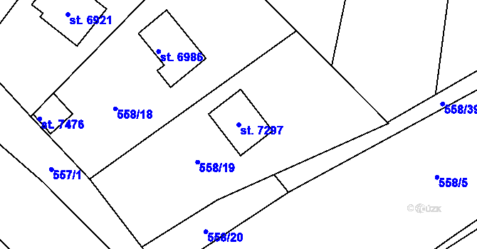 Parcela st. 7297 v KÚ Beroun, Katastrální mapa