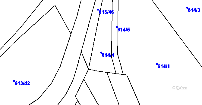 Parcela st. 614/4 v KÚ Beroun, Katastrální mapa