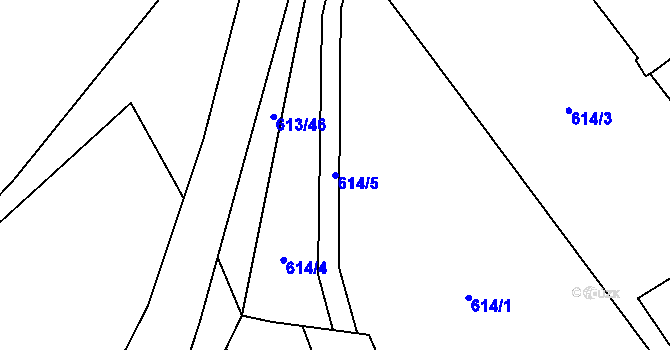 Parcela st. 614/5 v KÚ Beroun, Katastrální mapa