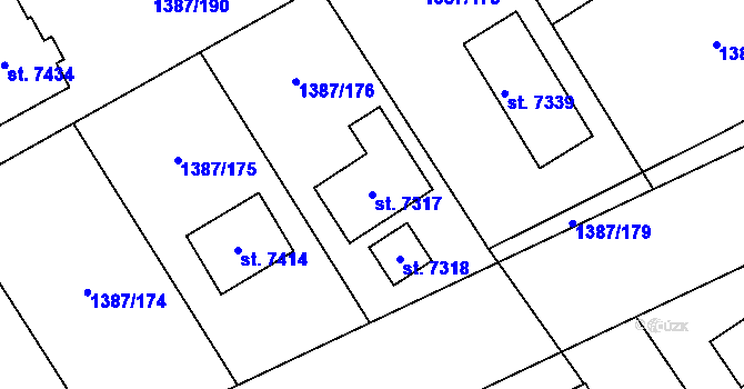 Parcela st. 7317 v KÚ Beroun, Katastrální mapa