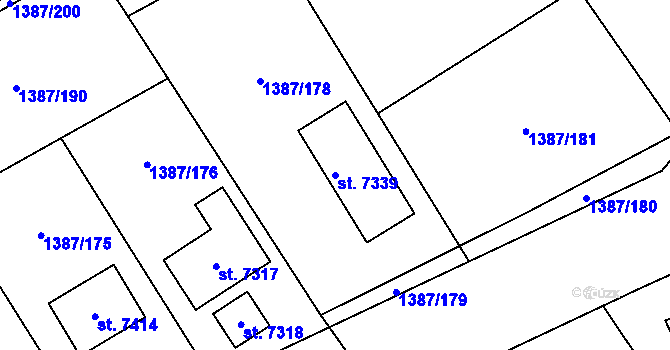 Parcela st. 7339 v KÚ Beroun, Katastrální mapa