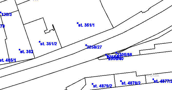 Parcela st. 2258/27 v KÚ Beroun, Katastrální mapa