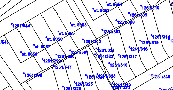 Parcela st. 1261/304 v KÚ Beroun, Katastrální mapa