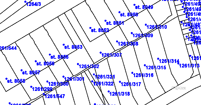 Parcela st. 1261/307 v KÚ Beroun, Katastrální mapa