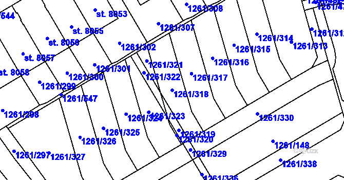 Parcela st. 1261/318 v KÚ Beroun, Katastrální mapa