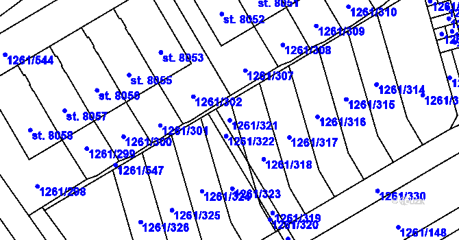 Parcela st. 1261/321 v KÚ Beroun, Katastrální mapa