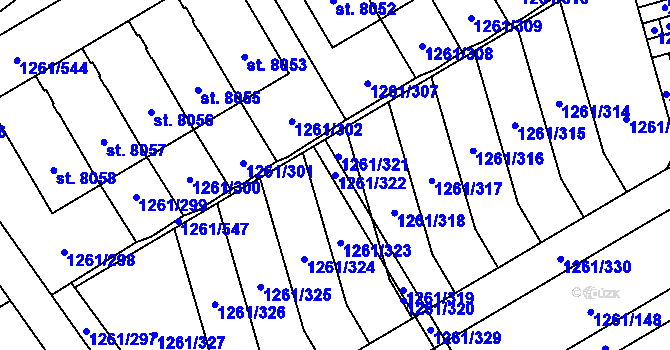 Parcela st. 1261/322 v KÚ Beroun, Katastrální mapa