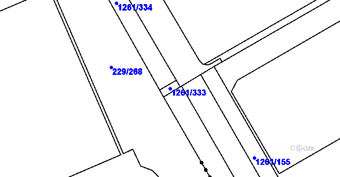 Parcela st. 1261/333 v KÚ Beroun, Katastrální mapa