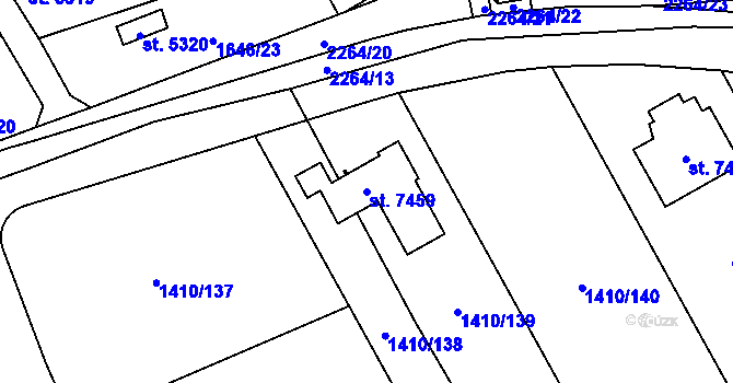 Parcela st. 7459 v KÚ Beroun, Katastrální mapa