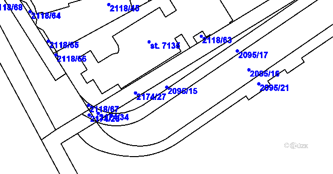 Parcela st. 2095/15 v KÚ Beroun, Katastrální mapa
