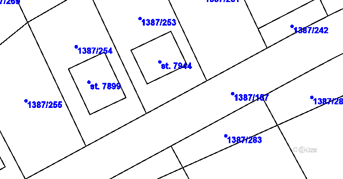 Parcela st. 1387/239 v KÚ Beroun, Katastrální mapa