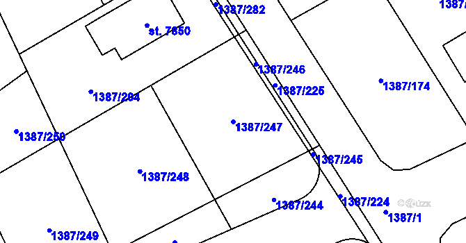 Parcela st. 1387/247 v KÚ Beroun, Katastrální mapa