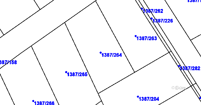 Parcela st. 1387/264 v KÚ Beroun, Katastrální mapa