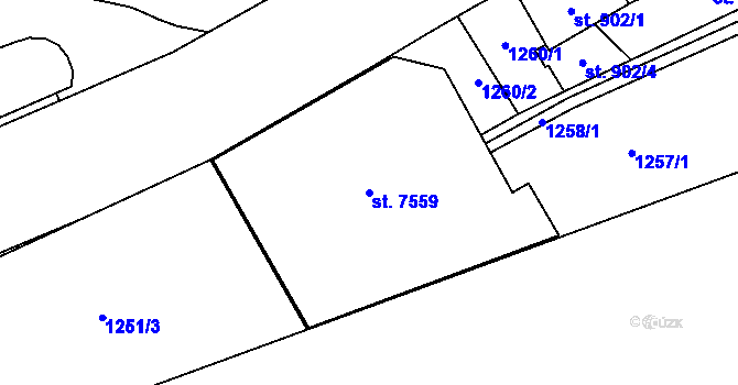 Parcela st. 7559 v KÚ Beroun, Katastrální mapa