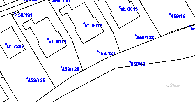 Parcela st. 459/127 v KÚ Beroun, Katastrální mapa