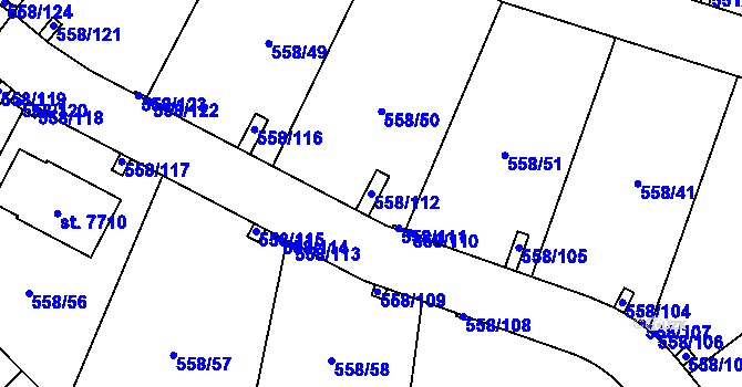 Parcela st. 558/112 v KÚ Beroun, Katastrální mapa