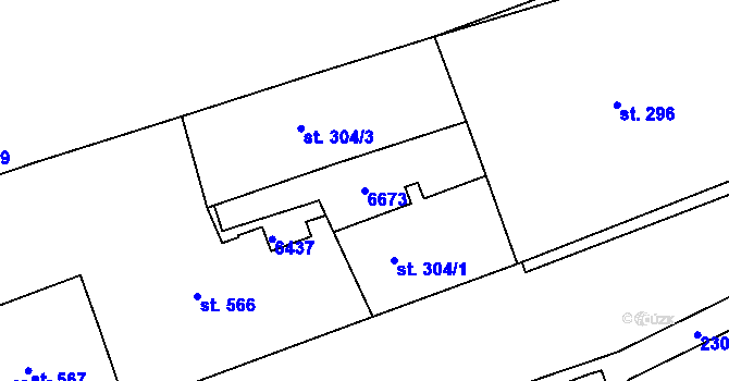 Parcela st. 6673 v KÚ Beroun, Katastrální mapa