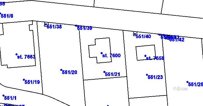 Parcela st. 7600 v KÚ Beroun, Katastrální mapa