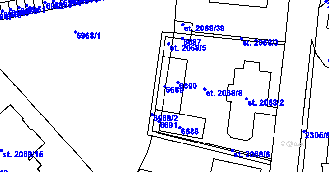 Parcela st. 6689 v KÚ Beroun, Katastrální mapa