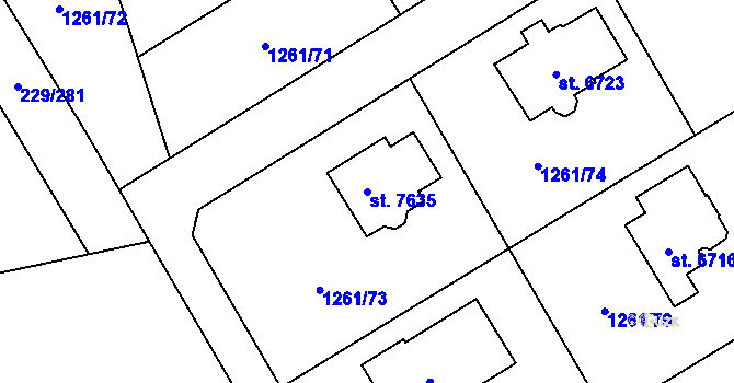 Parcela st. 7635 v KÚ Beroun, Katastrální mapa