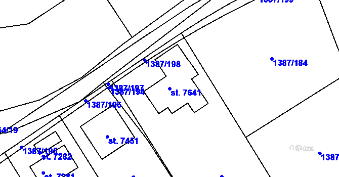 Parcela st. 7641 v KÚ Beroun, Katastrální mapa