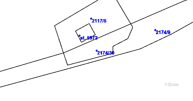 Parcela st. 2174/30 v KÚ Beroun, Katastrální mapa