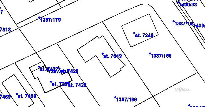 Parcela st. 7649 v KÚ Beroun, Katastrální mapa