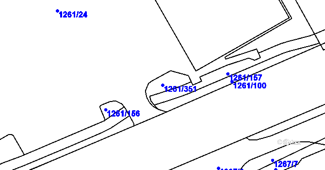 Parcela st. 1261/351 v KÚ Beroun, Katastrální mapa