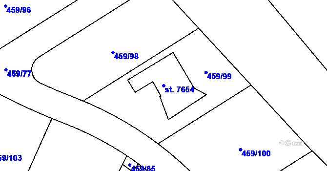 Parcela st. 7654 v KÚ Beroun, Katastrální mapa