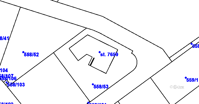 Parcela st. 7659 v KÚ Beroun, Katastrální mapa
