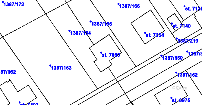 Parcela st. 7660 v KÚ Beroun, Katastrální mapa
