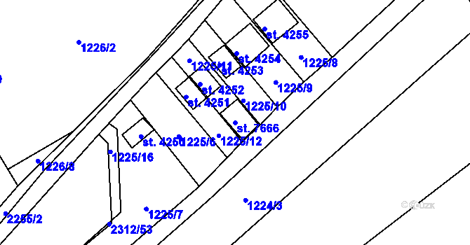 Parcela st. 7666 v KÚ Beroun, Katastrální mapa