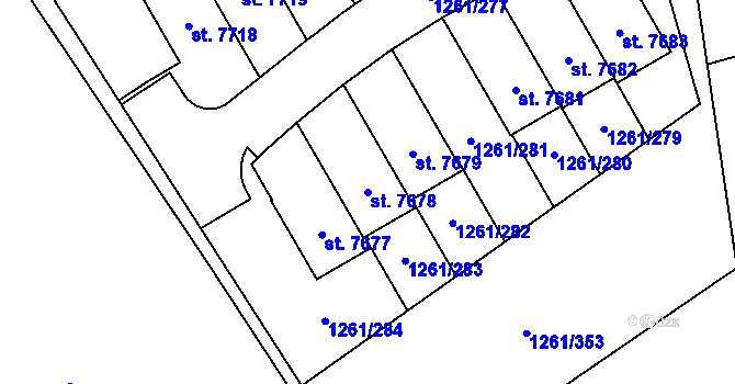 Parcela st. 7678 v KÚ Beroun, Katastrální mapa