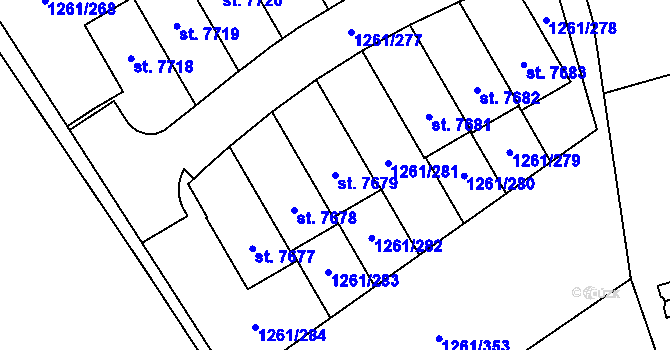 Parcela st. 7679 v KÚ Beroun, Katastrální mapa