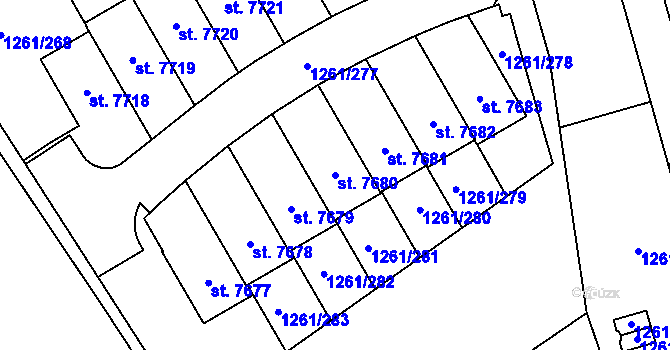 Parcela st. 7680 v KÚ Beroun, Katastrální mapa