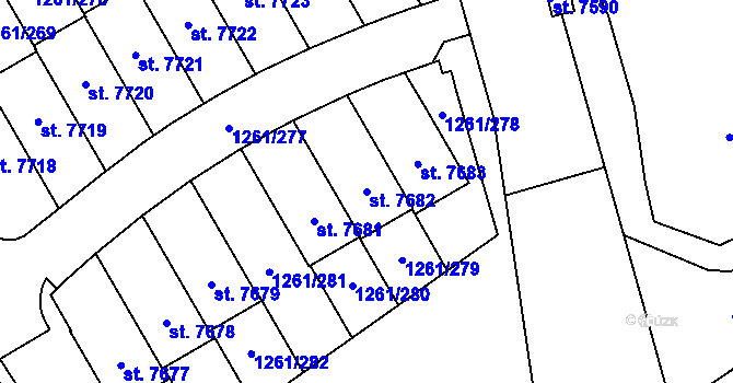 Parcela st. 7682 v KÚ Beroun, Katastrální mapa