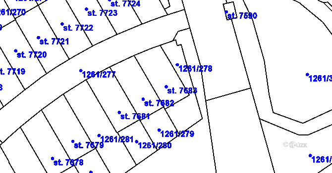 Parcela st. 7683 v KÚ Beroun, Katastrální mapa