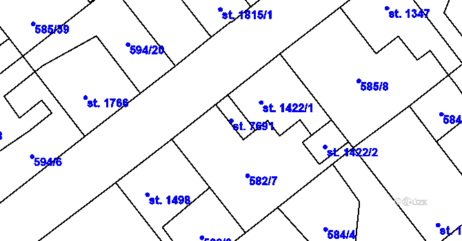 Parcela st. 7691 v KÚ Beroun, Katastrální mapa